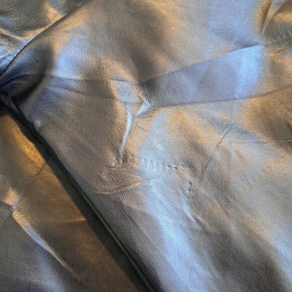 PrettyLittleThing women's size 12 black faux Leather oversize Dad Blazer NWT - Picture 5 of 10